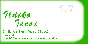ildiko tecsi business card